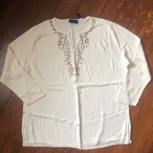 Apostrophe Long Sleeved V neck Sweater